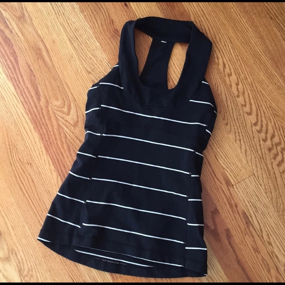 Lululemon Striped Workout Tank with Built In Bra